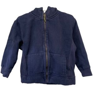 Gap Navy Blue with Green Fleece Warm Winter Zip Up Hoodie Sweatshirt Size 4